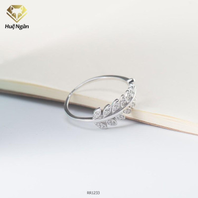 Nhẫn bạc 925 Huệ Ngân - Lá ô liu xinh xắn RR1233