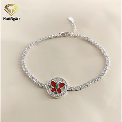 Lắc tay bạc 925 Huệ Ngân - Uyên Ương Hồ Điệp X18