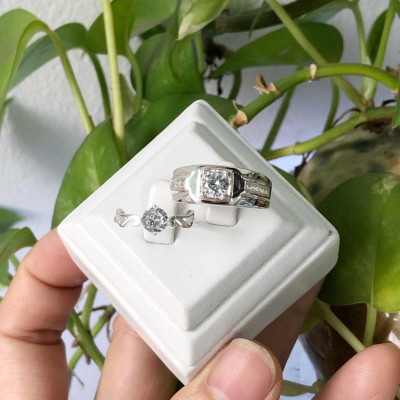 Nhẫn Đôi Bạc Nhẫn Cặp Bạc - Ngôi Nhà Hạnh Phúc - BẠC HIỂU MINH NC603