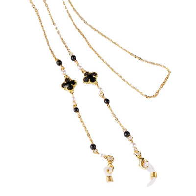 Dây kính dây đeo gọng kính cỏ bốn lá may mắn mặt pha lê sang trọng ấn tượng tiện lợi đa năng đa phong cách