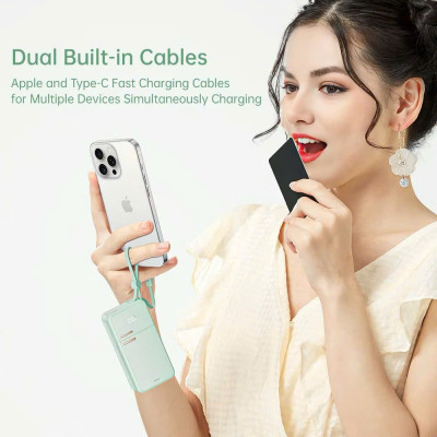 Pin sạc dự phòng Y18 ROCKSPACE sạc nhanh 20000mAh tích hợp dây cáp sạc - Hàng chính hãng bảo hành 12 tháng