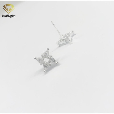 Bông tai bạc Ý 925 Huệ Ngân - Chong Chóng E16050