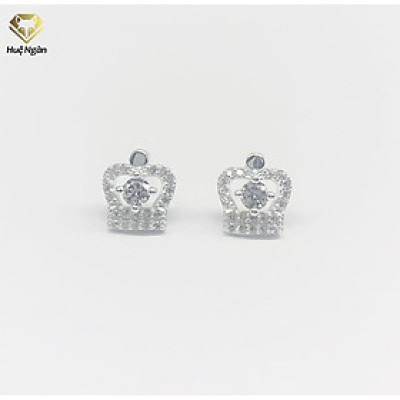 Bông tai bạc Ý 925 Huệ Ngân - Vương miện xinh ED16049