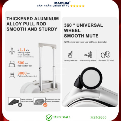 Vali cao cấp Macsim MiXi MSM9260 24 inch màu vàng