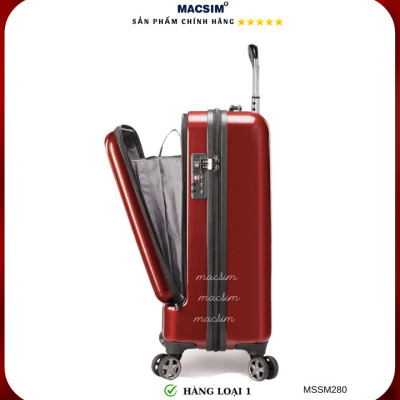Vali cao cấp Macsim Smooire MSSM280 cỡ 20 inch màu đỏ hàng loại 1