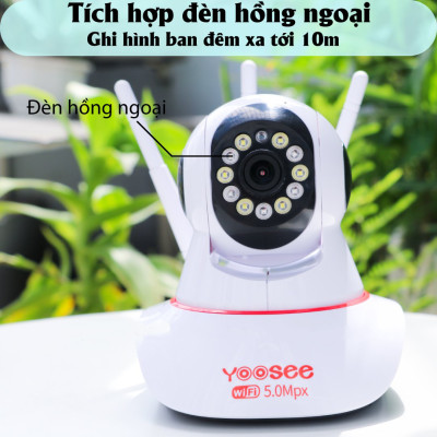 Camera Yoosee Full Hd Hồng Ngoại Quay Đêm 3 Râu 5.0
