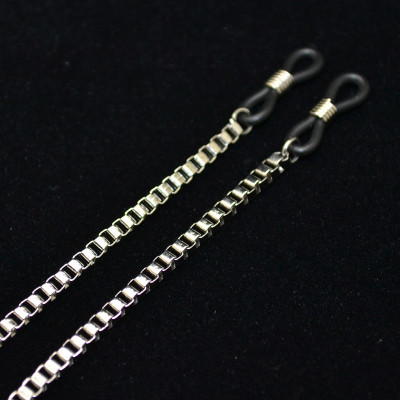 Dây đeo kính mắt xích vuông titan hợp kim không gỉ cá tính hip hop punk rock sành điệu phong cách đường phố trẻ trung