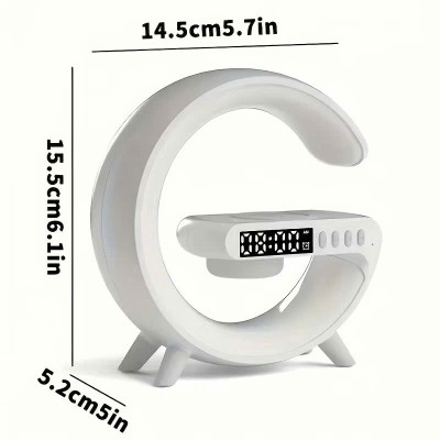 Loa Bluetooth Chữ G LED RGB, Sạc Nhanh Không Dây, Đèn Nháy Theo Nhạc, Đồng Hồ Báo Giờ Đa Chức Năng - HÀNG CHÍNH HÃNG MINIIN