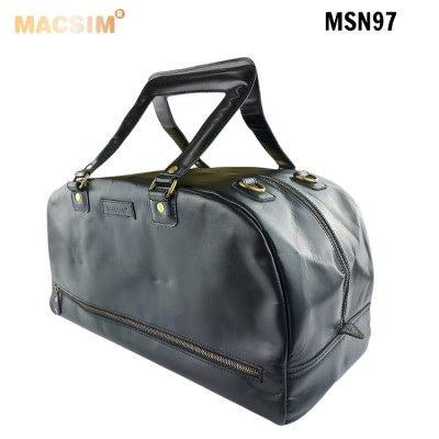 [Túi Da Thật Du Lịch Macsim MSN97 màu đen – Da Bò Nguyên Miếng | Cổ Điển – Thủ Công – Chính Hãng]