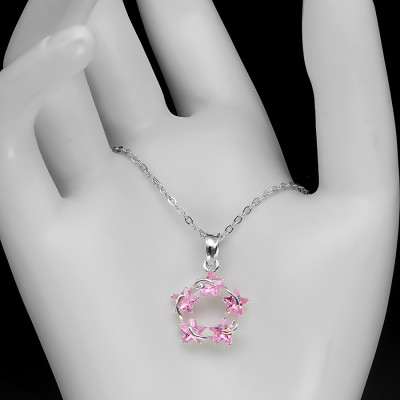 Dây Và Mặt Dây Chuyền Bạc Hiểu Minh DMD360H tròm sao hồng