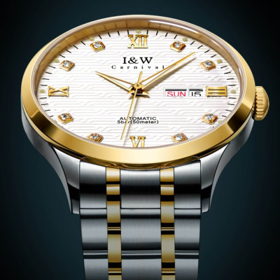 Đồng hồ nam chính hãng IW CARNIVAL IW651G-1 Kính sapphire ,chống xước ,Chống nước 50m ,Bảo hành 24 tháng,Máy cơ (Automatic),dây kim loại thép không gỉ 316L, thiết kế đơn giản dễ đeo