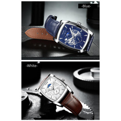 Đồng hồ đeo tay TEVISE Men Quartz 30M chống nước cho doanh nhân với dây đeo bằng da