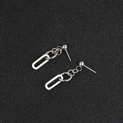 Bông tai Titan unisex lỗ đinh hình học khiêm tốn thời trang