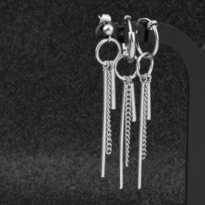 Khuyên tai thần tượng KPOP unisex kiểu dáng punk rock 1 CHIẾC