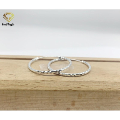 Bông tai bạc Ý 925 Huệ Ngân - Vòng to xinh RYE30C14101