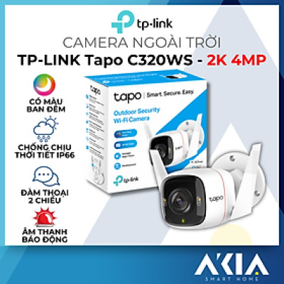 Camera Wifi Ngoài trời TP-Link Tapo C320WS - Độ phân giải 2K 4MP, Chống chịu thời tiết IP66, Có màu ban đêm, Còi báo động - HÀNG CHÍNH HÃNG
