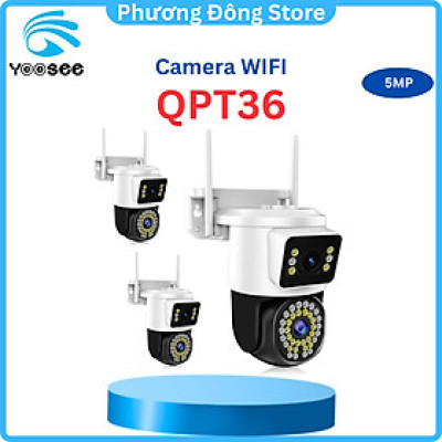 Camera WiFi Yoosee 2 Mắt Ngoài Trời, Xem 2 Màn Hình Cùng Lúc, Giám Sát Ngoài Trời Chống Nước IP66 - Hàng nhập Khẩu