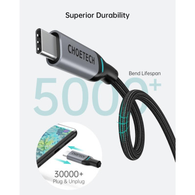 Cáp Sạc Choetech XCC-1002  Nhanh 100W Type C to Type C Dài 1.8M (Hàng chính hãng)