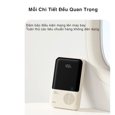 Pin dự phòng sạc nhanh ROCK P95 PD 22.5W 10000mAh có cáp tích hợp , hàng chính hãng bảo hành 1 năm