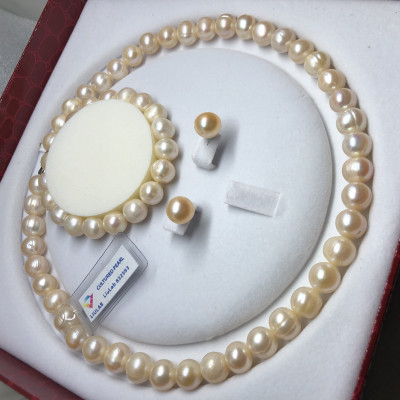 Bộ Vòng Cổ - Vòng Đeo Tay Ngọc Trai Trắng Thiên Nhiên - BNTH007