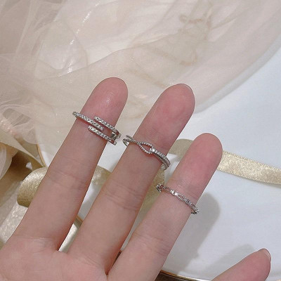 Nhẫn bạc 925 freesize vô cực đính pha lê lấp lánh xinh xắn dễ thương Dế Bạc –N5570