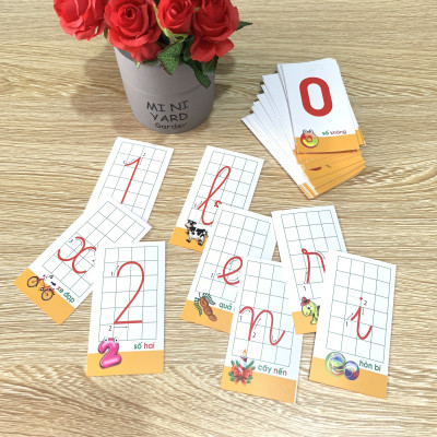 Bộ 42 Thẻ Học Nhận Biết Chữ Cái Và Số Đếm Cho Bé 