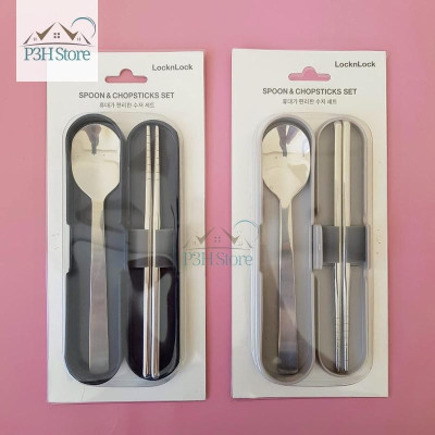 Bộ muỗng đũa Lock&Lock bằng thép không gỉ kèm hộp nhựa nhỏ gọn HPL105