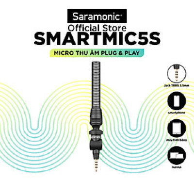 Micro Thu Âm Không Dây SmartMic5s Cho Điện Thoại & Máy Tính - Livestream/ Thuyết Trình / Quay Vlog - Hành Chính Hãng 