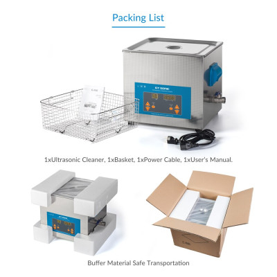 Bể rửa siêu âm Gtsonic VGT-2013QTD, 13L giúp tẩy rửa, làm sạch, vệ sinh, bảo dưỡng các vật dụng phòng thí nghiệm, công nghiệp cơ khí, dụng cụ nha khoa/y tế, dung cụ gia đình, trang sức, đồng hồ – Hàng Chính Hãng