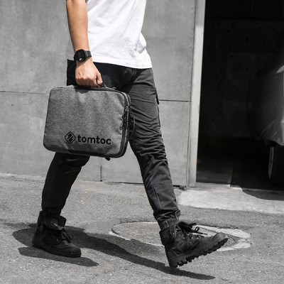TÚI TOMTOC (USA) H14 URBAN CODURA SHOULDER BAGS FOR LAPTOP, ULTRABOOK - MÀU XÁM