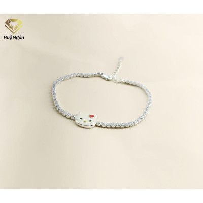 Lắc tay bạc 925 Huệ Ngân - Mèo Kitty X12