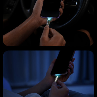 Cáp sạc nhanh 2.4A cho ai-phôn, Cáp sạc Baseus Glimmer Series Fast Charging Data USB-A to Lai-ning 2.4A đèn LED, đẹp sang trọng - Hàng chính hãng