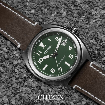 Đồng Hồ Nam Citizen Dây Da NJ0100-38X - Mặt Xanh