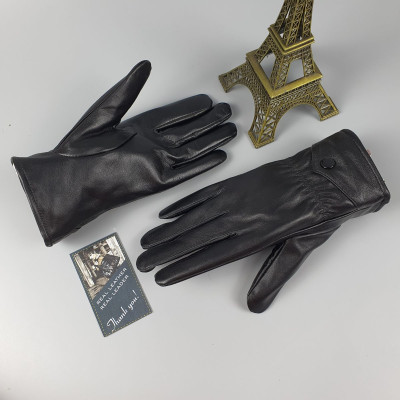 [Da thật] Găng tay nam da cừu thật kèm hộp cao cấp GL105 (Đen) - 100% da thật