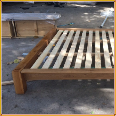 Giường ngủ Juno sofa gỗ sồi màu tự nhiên 210 x 195 x 105cm