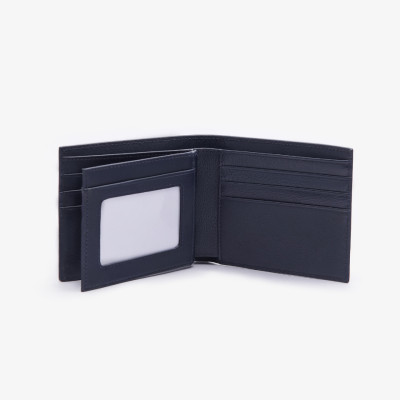 Ví Da Nam Hàng Hiệu GENCE C18 Chất Liệu Da Bò Cao Cấp Màu Xanh Navy Dáng Ngang