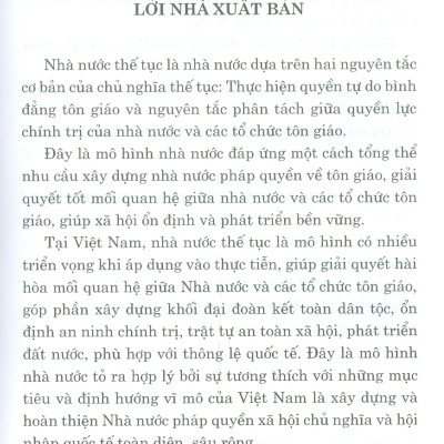 Lý Luận, Thực Tiễn Về Nhà Nước Thế Tục Trên Thế Giới Và Một Số Gợi Mở Cho Việt Nam
