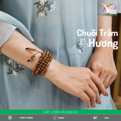 Chuỗi Trầm Tốc Thiên Nhiên 108 Hạt - Thanh Lịch - Mùi Thơm Dịu Nhẹ
