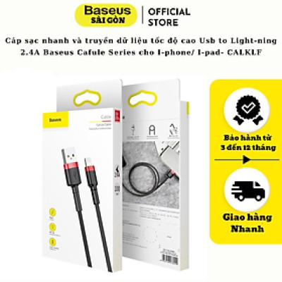 Cáp sạc dù nhanh Baseus Cafule Series 2.4A Usb to Light-ning CALKLF - hàng chính hãng