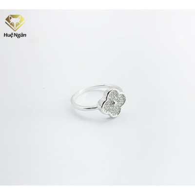 Nhẫn bạc Ý 925 Huệ Ngân - Cỏ Bốn Lá May Mắn RYR140078 (Li tay nhỏ)