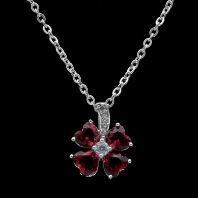 Dây Và Mặt Dây Chuyền Bạc Hiểu Minh DMD015R cỏ 4 lá