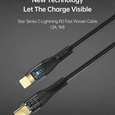 Dây cáp sạc Devia Star Woven  PD  dây dù 100cm- Hàng chính hãng