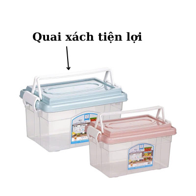 Hộp bảo quản thực phẩm có quai xách Nhựa Việt Nhật - Hộp lạnh 2 quai 3 size - Hàng chính hãng 