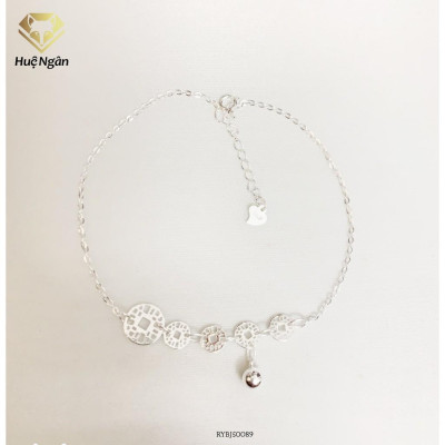 Lắc chân bạc Ý 925 Huệ Ngân - Chuỗi Kim tiền may mắn RYBJ50089