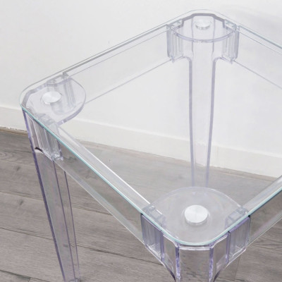 Bàn ăn mặt kính nhỏ gọn TE1540-08G Nội thất Capta Mặt kính cường lực trong suốt khung nhựa PC cao cấp hiện đại nhập khẩu hcm