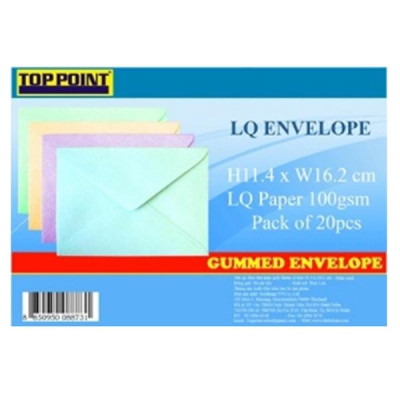 Bao Thư Màu Giấy Thơm Toppoint 11.4 x 16.2cm - Hồng (20 Cái/Lốc)