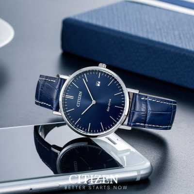 Đồng Hồ Nam Citizen Dây Da AU1080-11L - Mặt Xanh 