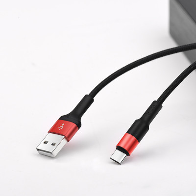 CÁP SẠC NHANH DÂY DÙ TYPE-C HOCO X26 - DÀI 1.0M - MÀU ĐEN VÀNG/ ĐEN ĐỎ - HÀNG CHÍNH HÃNG