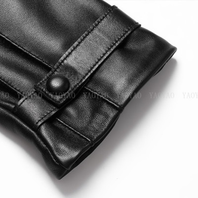 Găng tay nam da cừu cao cấp BHY5333 Lót lông giữ ấm, cảm ứng điện thoại, chống nước