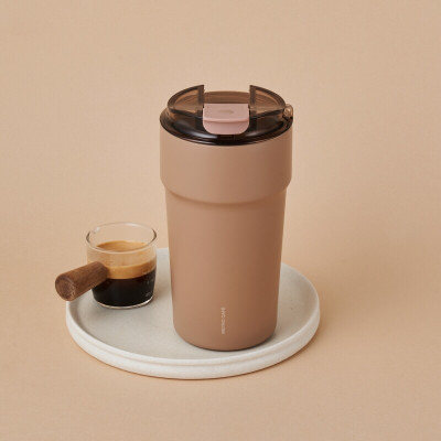 Ly giữ nhiệt 500ml LocknLock màu nâu LHC4357CHO Metro Cafe Tumbler, Hàng chính hãng, Thép 304 không gỉ, có dây đeo tay - JoyMall